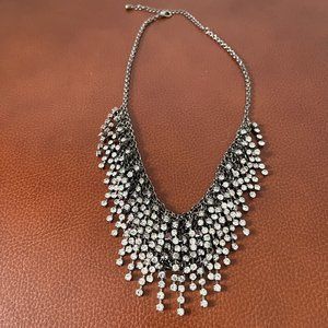 Sparkly cascading Rhinestones Necklace 10 1/4"